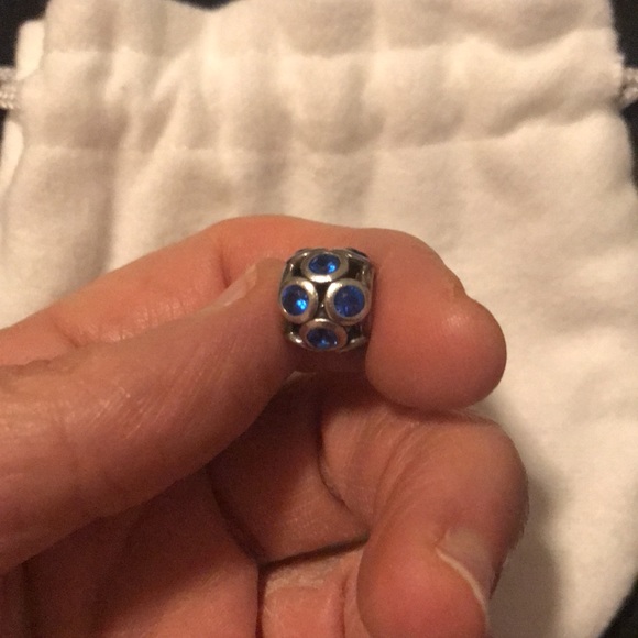 Pandora Authentic Whimsical Lights Blue Crystal Retired Sterling Silver Charm - Picture 4 of 7